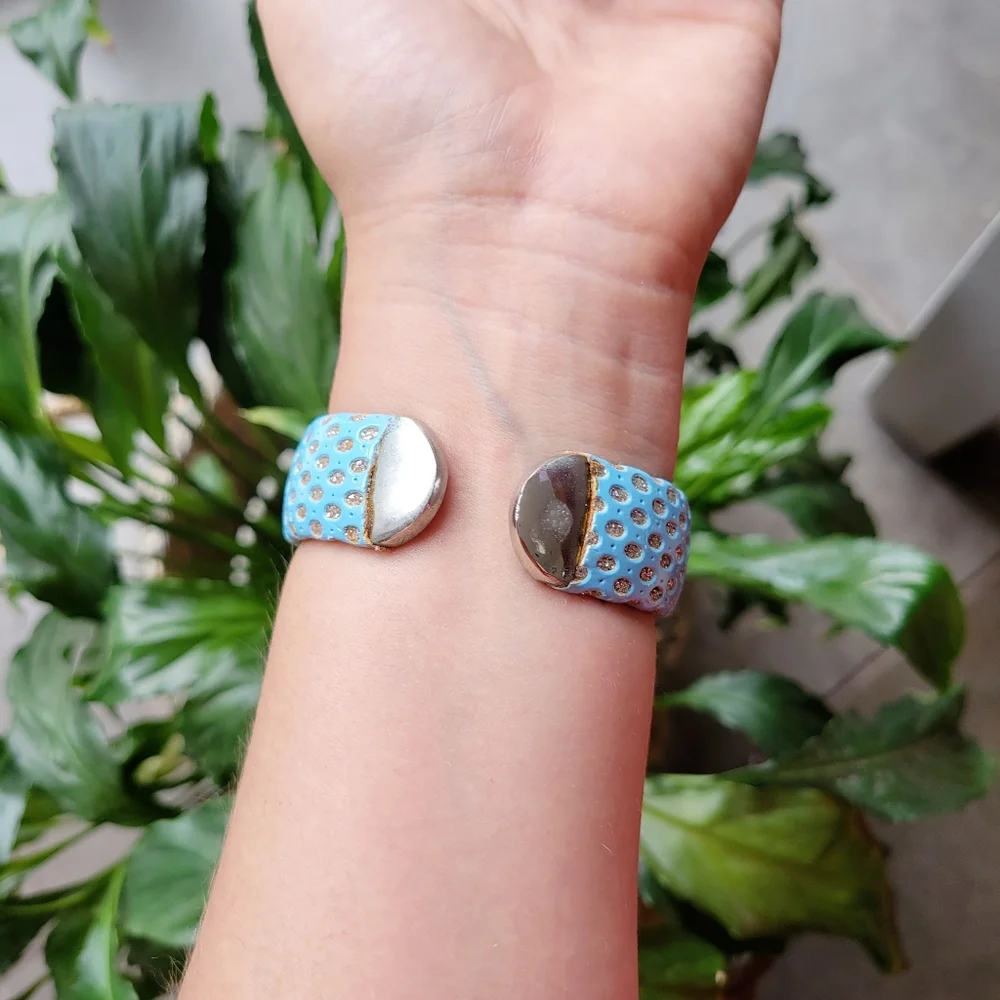 Polka Dot Redsky Quartz Blue & Silver Watch